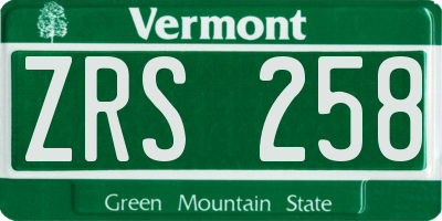 VT license plate ZRS258