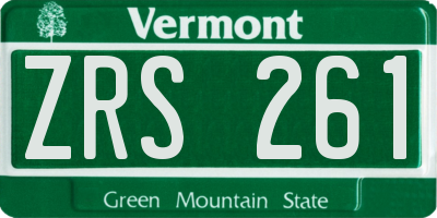 VT license plate ZRS261