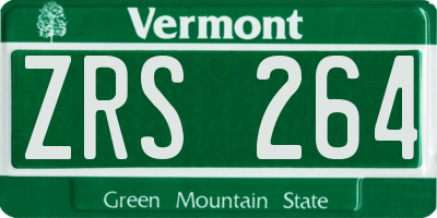 VT license plate ZRS264