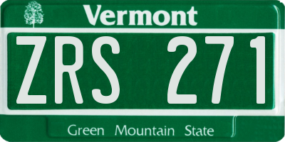 VT license plate ZRS271