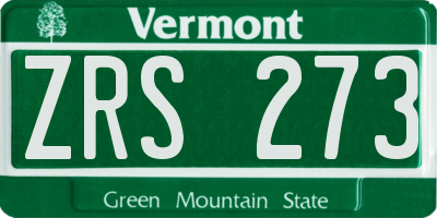 VT license plate ZRS273