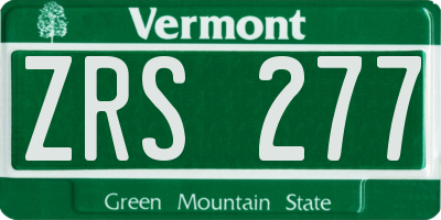 VT license plate ZRS277