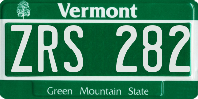 VT license plate ZRS282