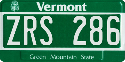 VT license plate ZRS286