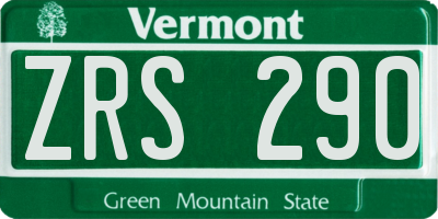VT license plate ZRS290