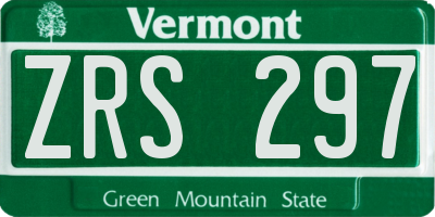 VT license plate ZRS297
