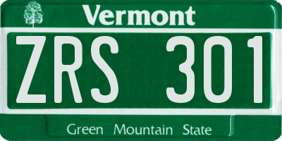VT license plate ZRS301