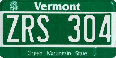 VT license plate ZRS304