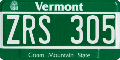 VT license plate ZRS305