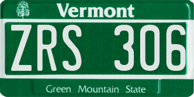 VT license plate ZRS306