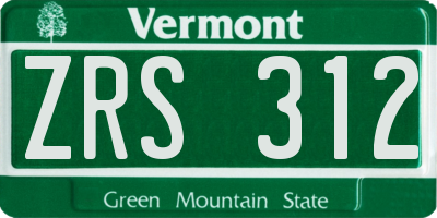 VT license plate ZRS312