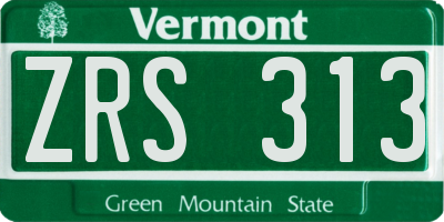 VT license plate ZRS313