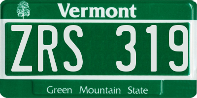 VT license plate ZRS319