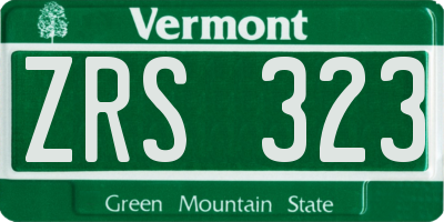 VT license plate ZRS323