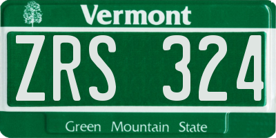 VT license plate ZRS324