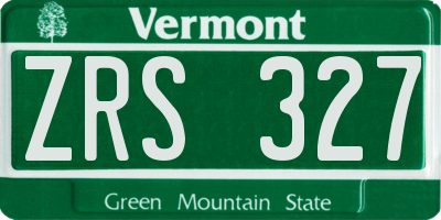 VT license plate ZRS327