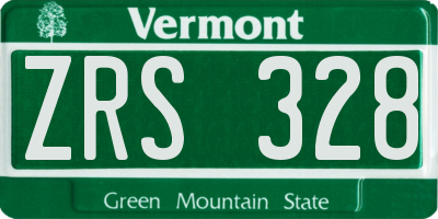 VT license plate ZRS328