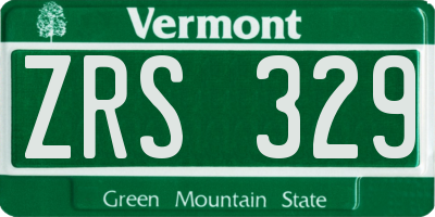 VT license plate ZRS329