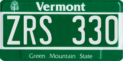 VT license plate ZRS330