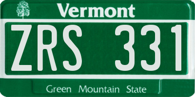 VT license plate ZRS331