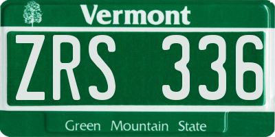 VT license plate ZRS336