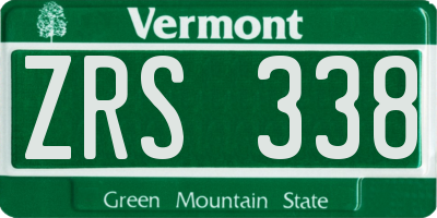 VT license plate ZRS338
