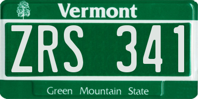 VT license plate ZRS341