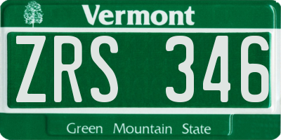 VT license plate ZRS346