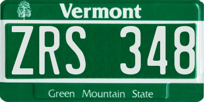 VT license plate ZRS348