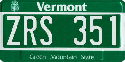 VT license plate ZRS351