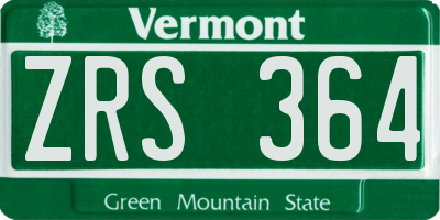 VT license plate ZRS364