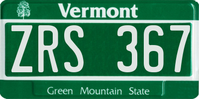 VT license plate ZRS367