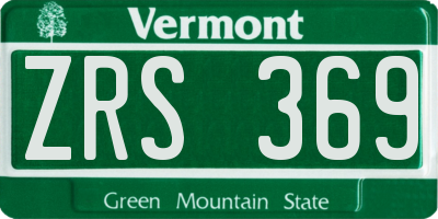 VT license plate ZRS369