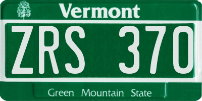 VT license plate ZRS370