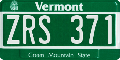 VT license plate ZRS371
