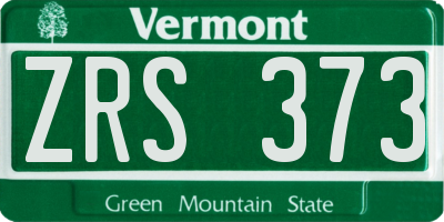 VT license plate ZRS373