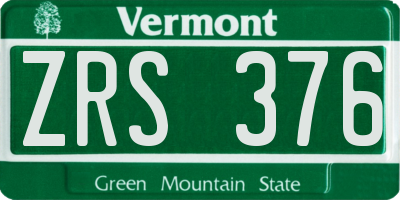 VT license plate ZRS376