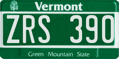 VT license plate ZRS390