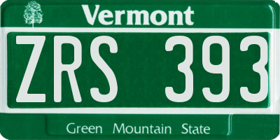 VT license plate ZRS393