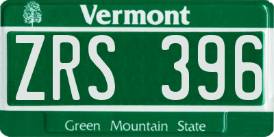 VT license plate ZRS396