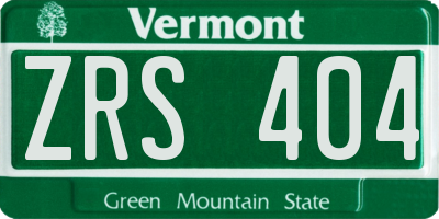 VT license plate ZRS404