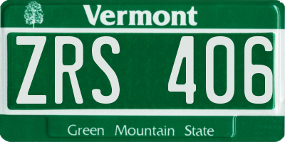 VT license plate ZRS406