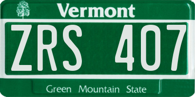 VT license plate ZRS407