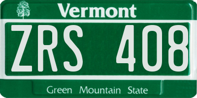 VT license plate ZRS408