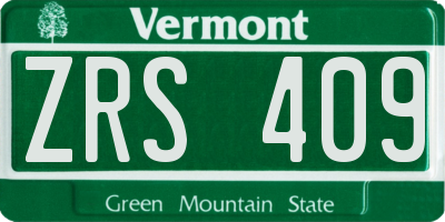 VT license plate ZRS409