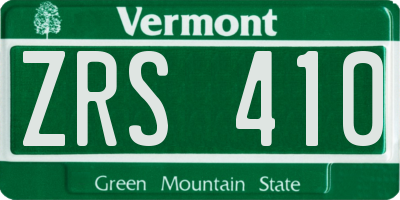 VT license plate ZRS410