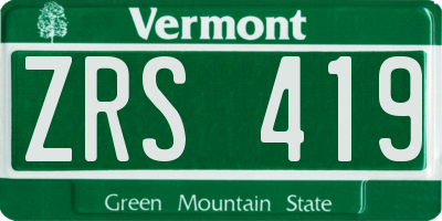 VT license plate ZRS419