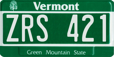 VT license plate ZRS421