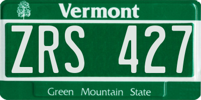 VT license plate ZRS427