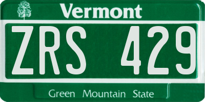 VT license plate ZRS429